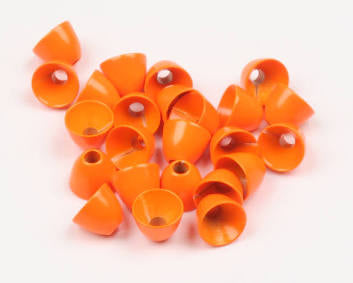 Hareline - Brass Cone Heads - Fluorescent Orange - 24 Pack