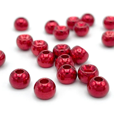 Hareline - Plummeting Tungsten Beads - Metallic Red - 20 Pack