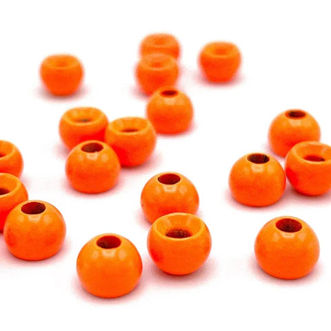 Hareline - Plummeting Tungsten Beads - Fluorescent Orange - 20 Pack