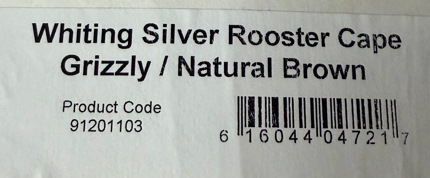 Whiting Farms Silver Rooster Cape Grizzly/Natural Brown 231-SH-E-L