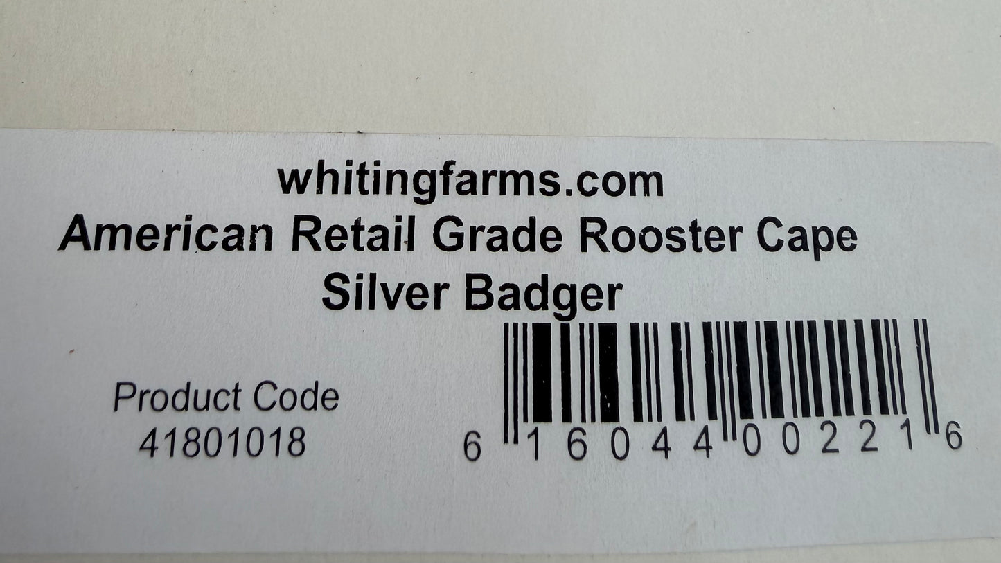 Whiting American Hackle Retail Grade Cape Silver Badger 567-SH-E-L