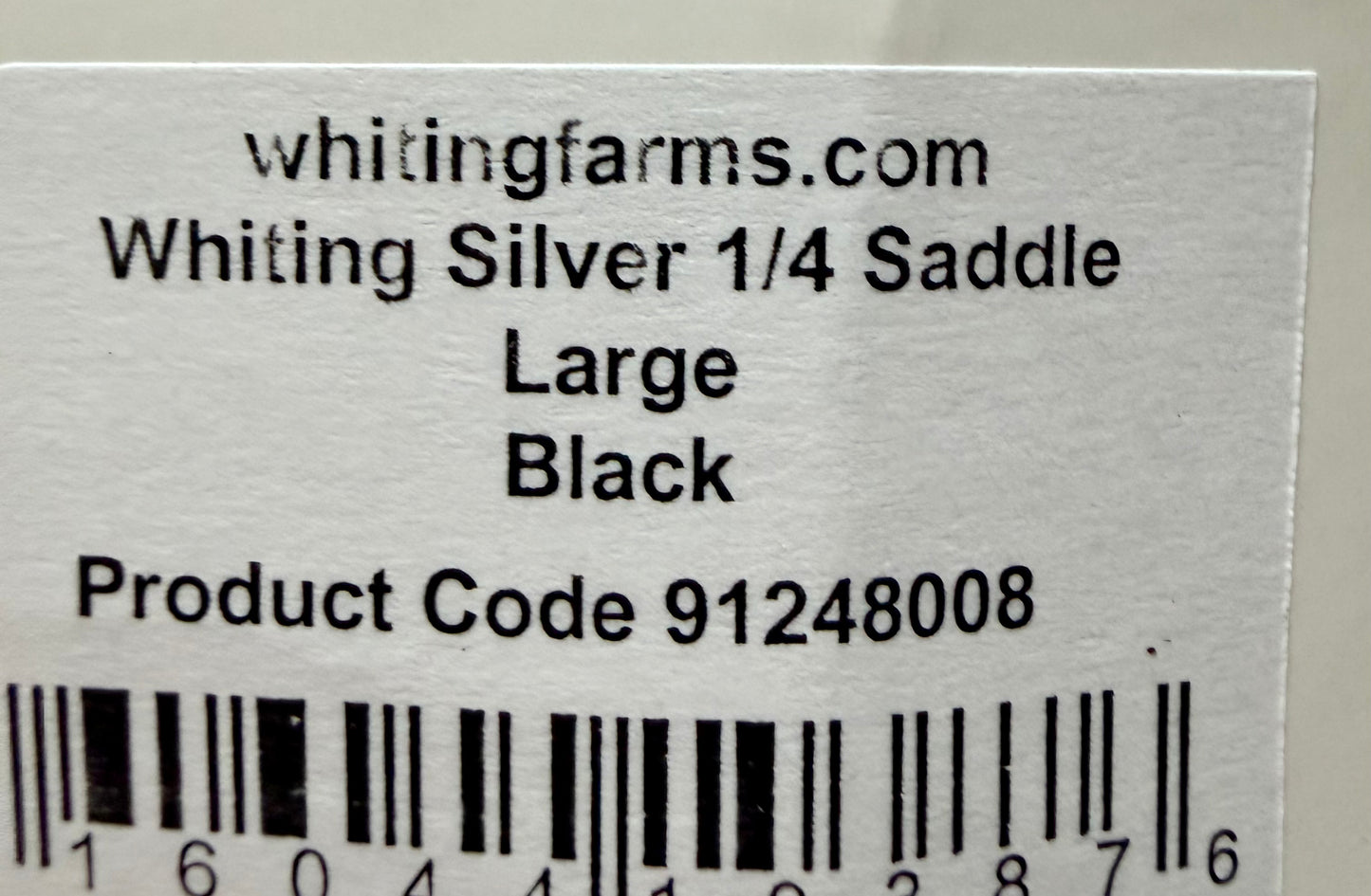 Whiting Silver 1/4 Saddle Large Black 299-SH-E-L