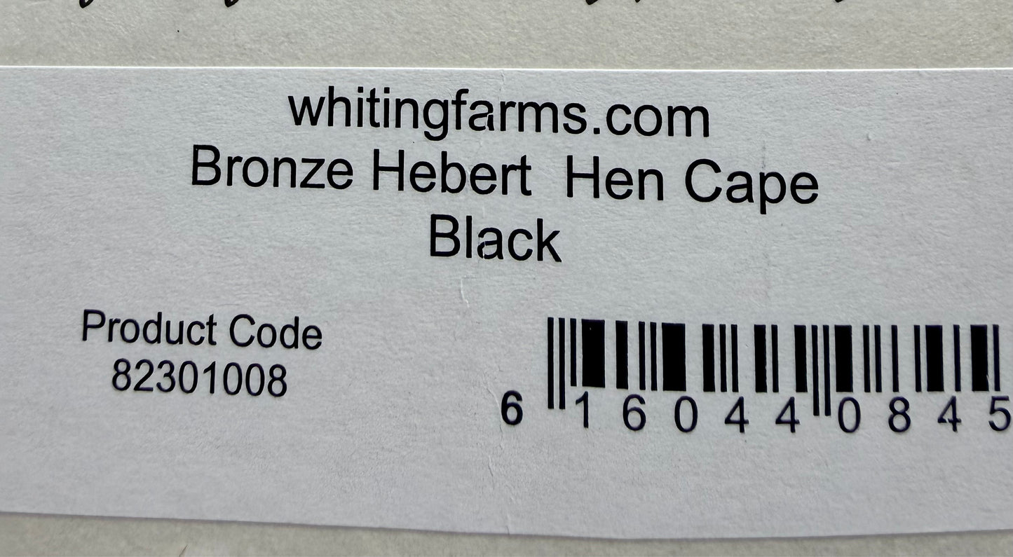 Whiting Farms Bronze Hebert Miner Hen Cape Black 361-SH-E-L