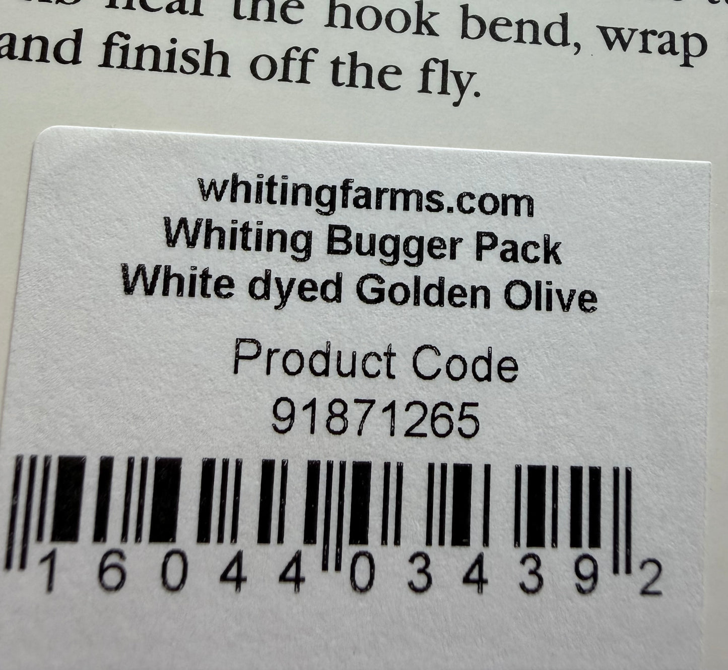 Whiting Farms Bugger Pack White Dyed Golden Olive 544-SH-E-L