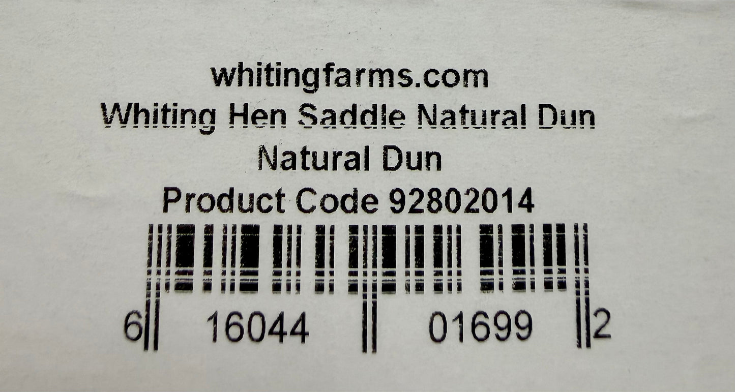 Whiting Farms Hen Saddle Natural Dun 342-SH-E-L