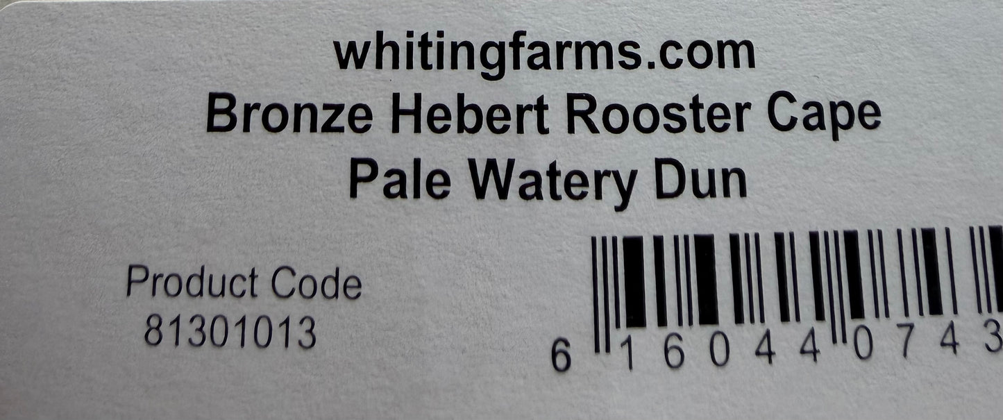 Whiting Farms Hebert Miner Bronze Grade Cape Pale Watery Dun 290-SH-E-L
