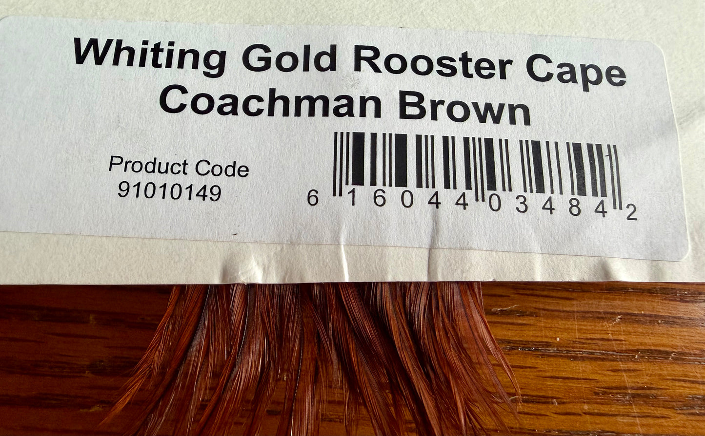 Whiting Gold Grade Rooster Cape Coachman Brown 620-SH-E-L