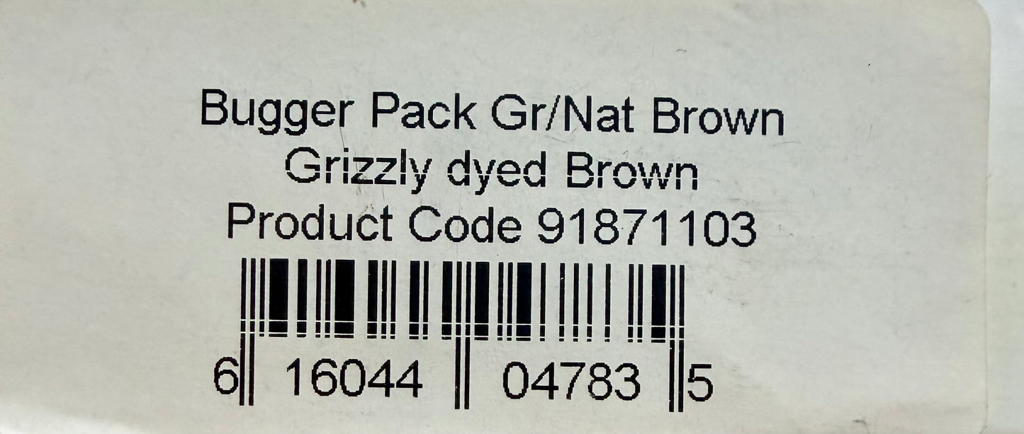 Whiting Bugger Pack Grizzly Dyed Brown 716-SH-E-L