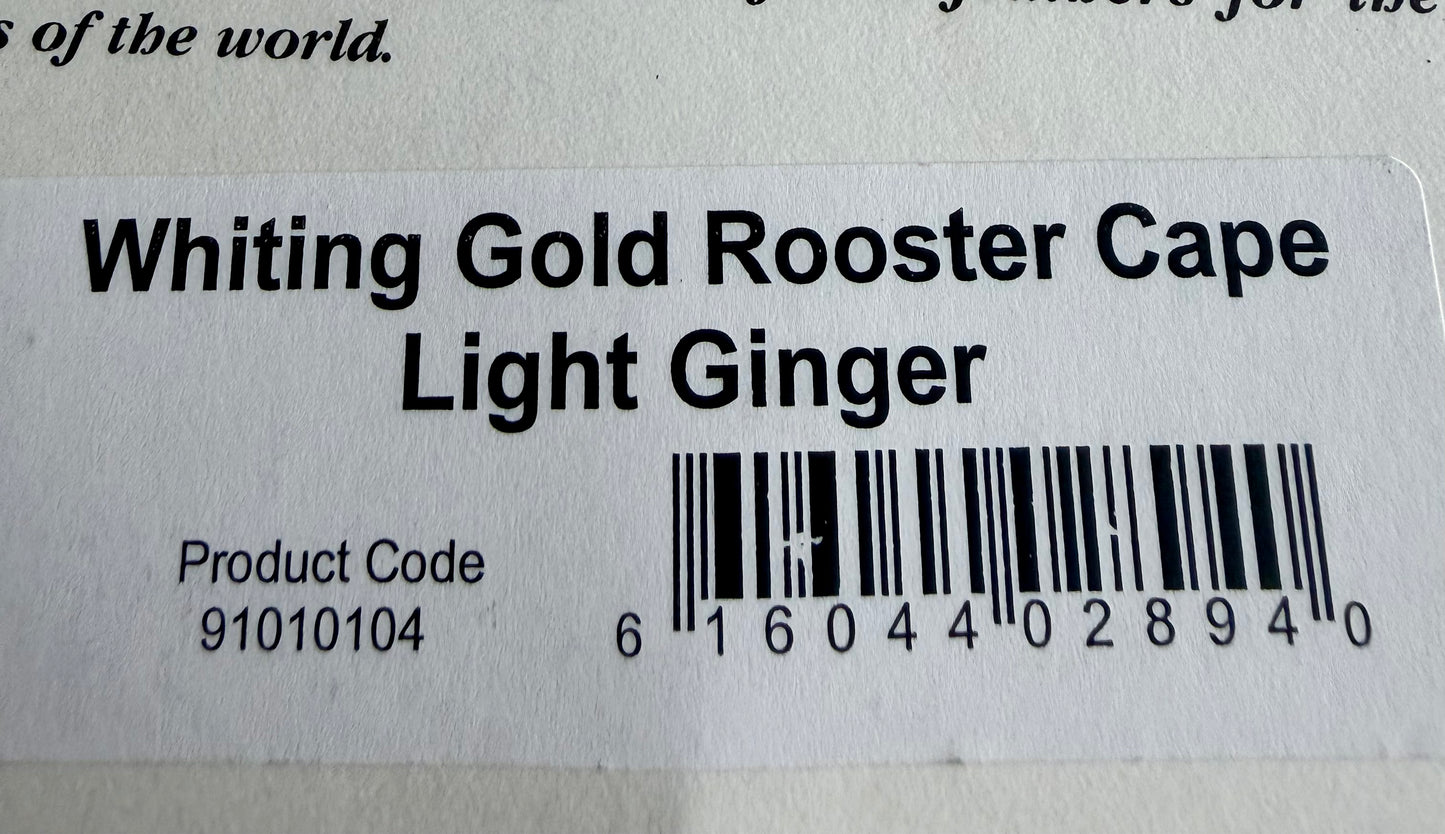 Whiting Gold Grade Rooster Cape Light Ginger 619-SH-E-L