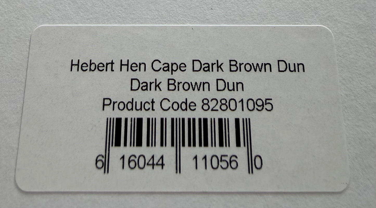Whiting Hebert Miner Hen Cape Dark Brown Dun 312-SH-E-L