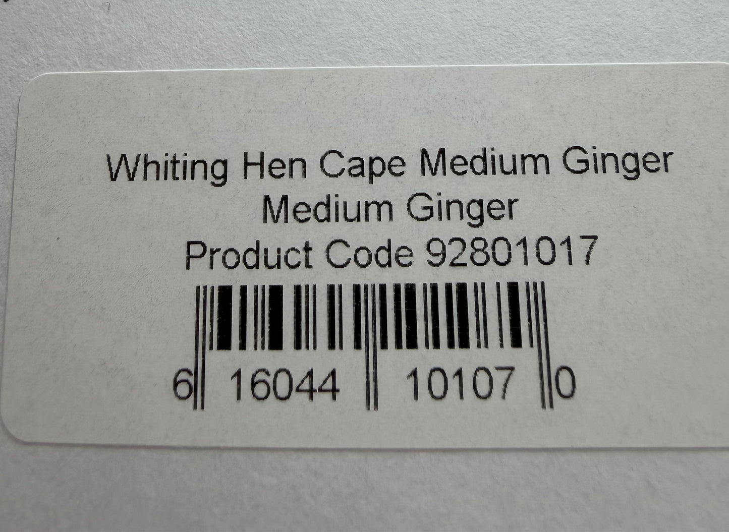Whiting Farms Hen Cape Medium Ginger 305-SH-E-L