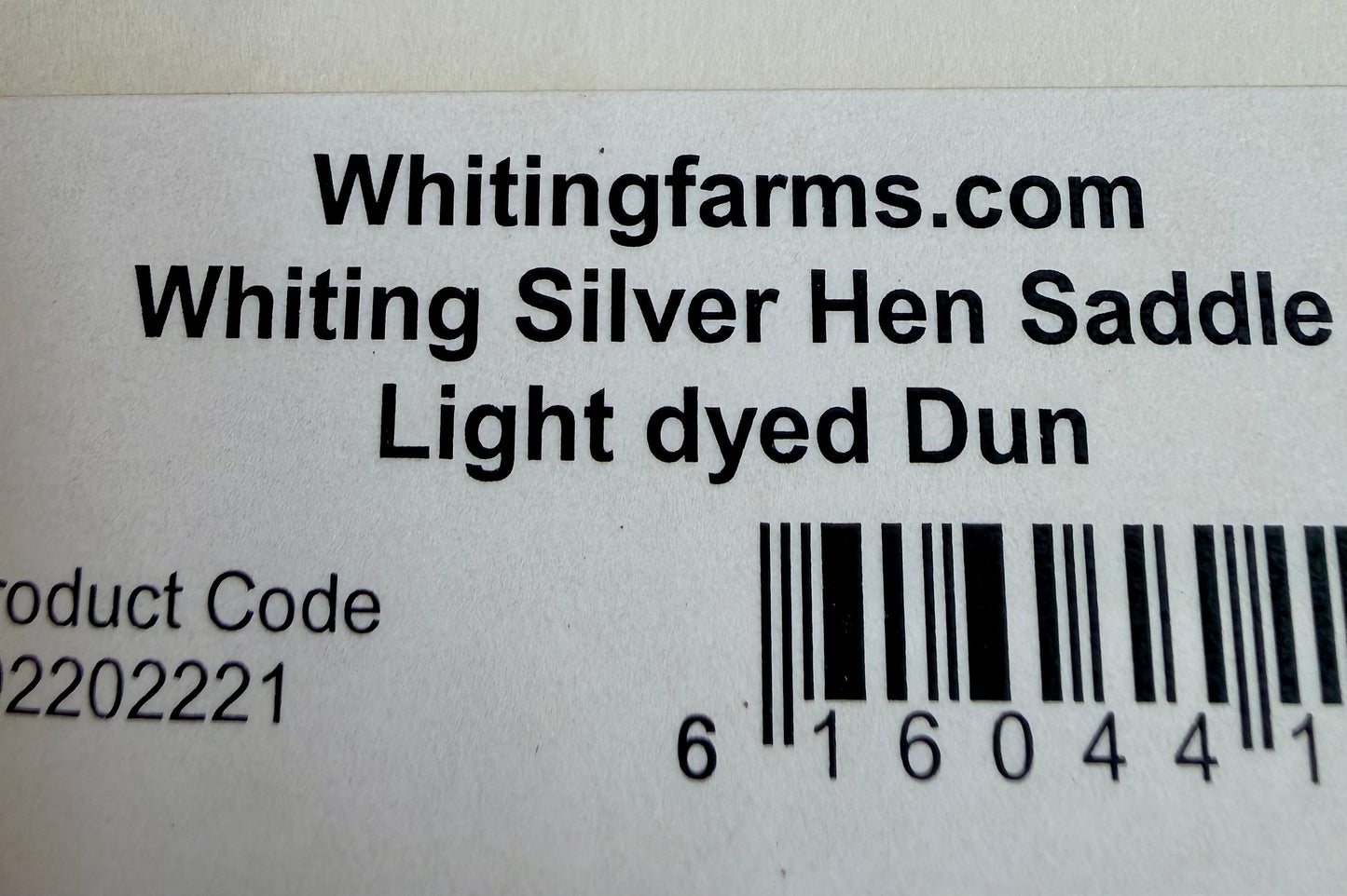Whiting Silver Hen Saddle Light Dyed Dun 627-SH-E-L