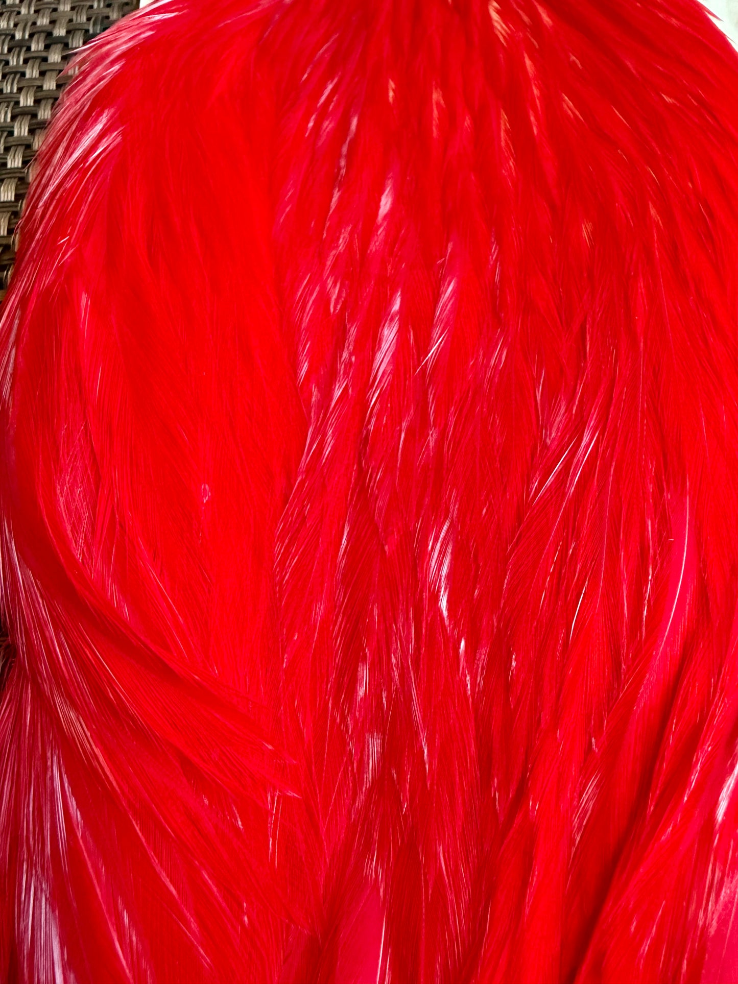 Rooster Cape White Dyed Red 588-SH-E-L