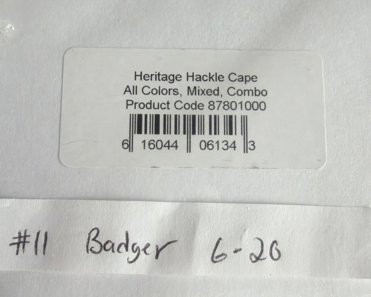 Whiting Farms Heritage Hackle Cape Badger 246-SH-E-L