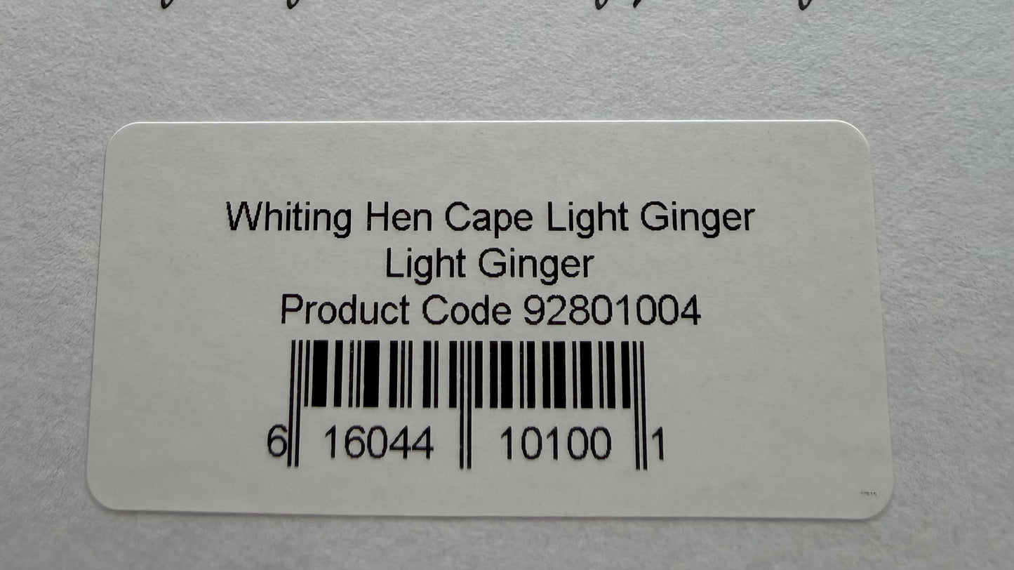 Whiting Farms Hen Cape Light Ginger 304-SH-E-L