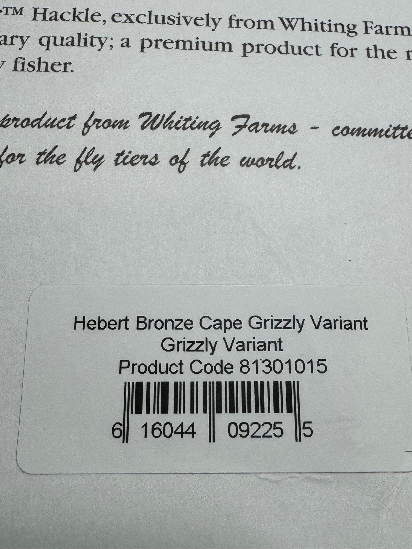 Whiting Farms Hebert Miner Bronze Cape: Grizzly Variant SH020