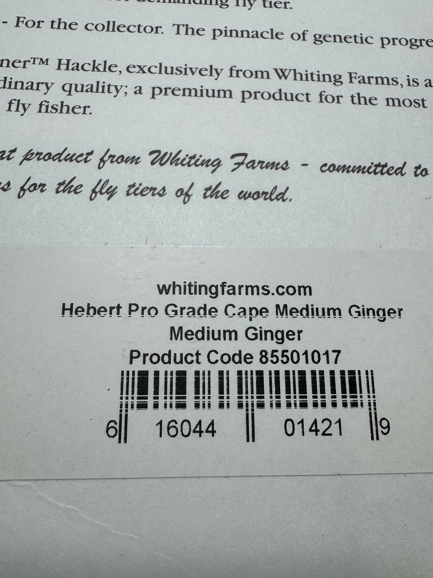 Whiting Farms Hebert Miner Pro Grade Cape: Medium Ginger SH030