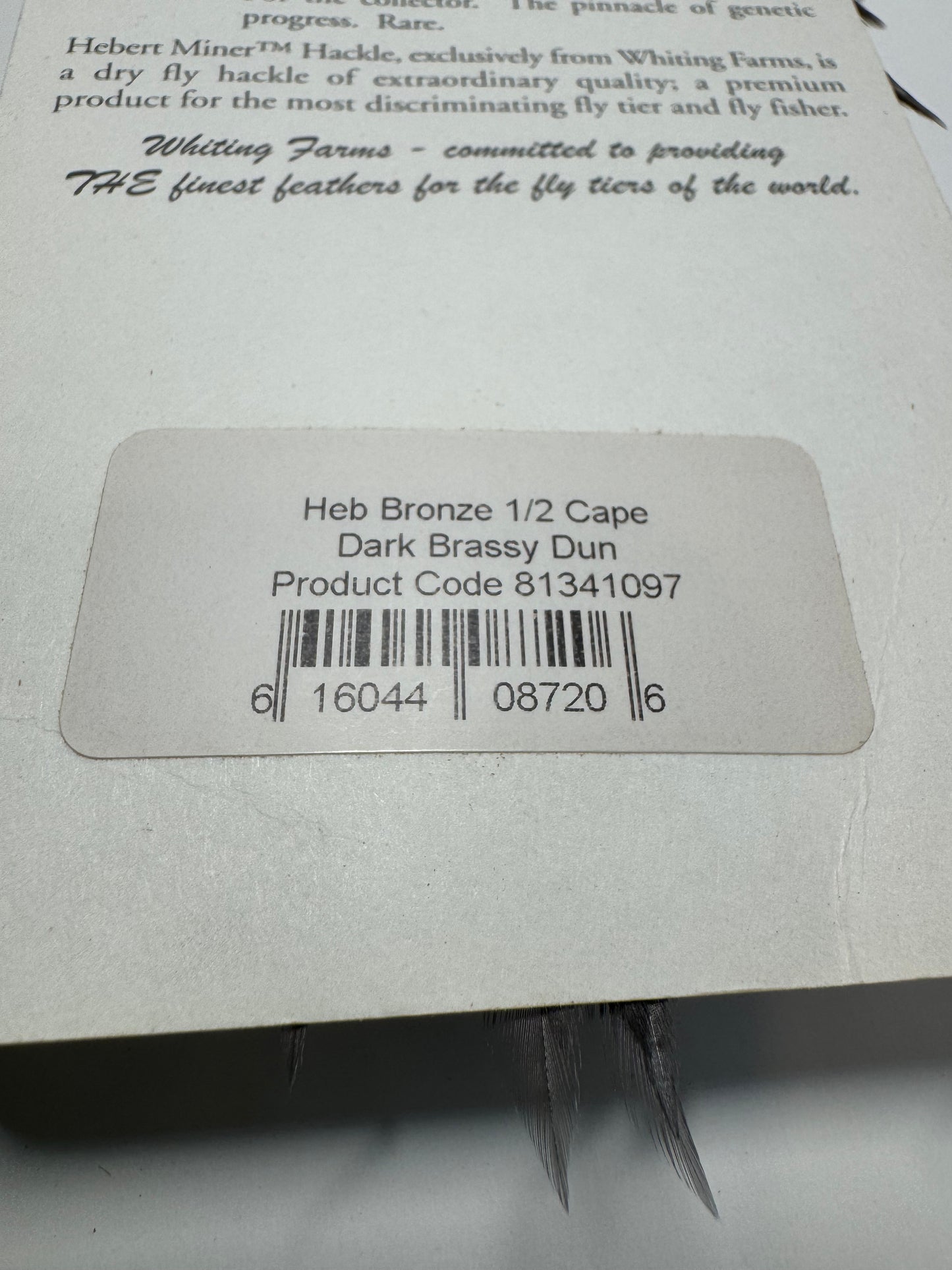 Whiting Farms Hebert Miner BRONZE 1/2 Cape: Dark Brassy Dun SH-E-041