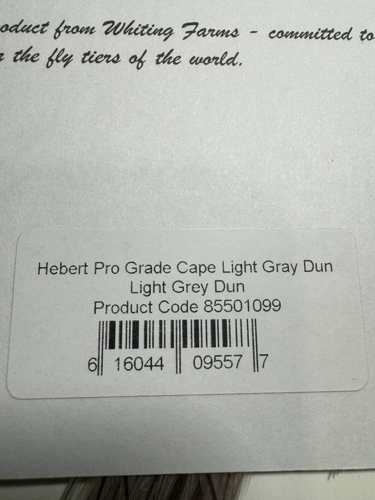 Whiting Farms Hebert Miner PRO Cape: Light Grey Dun SH-E-051