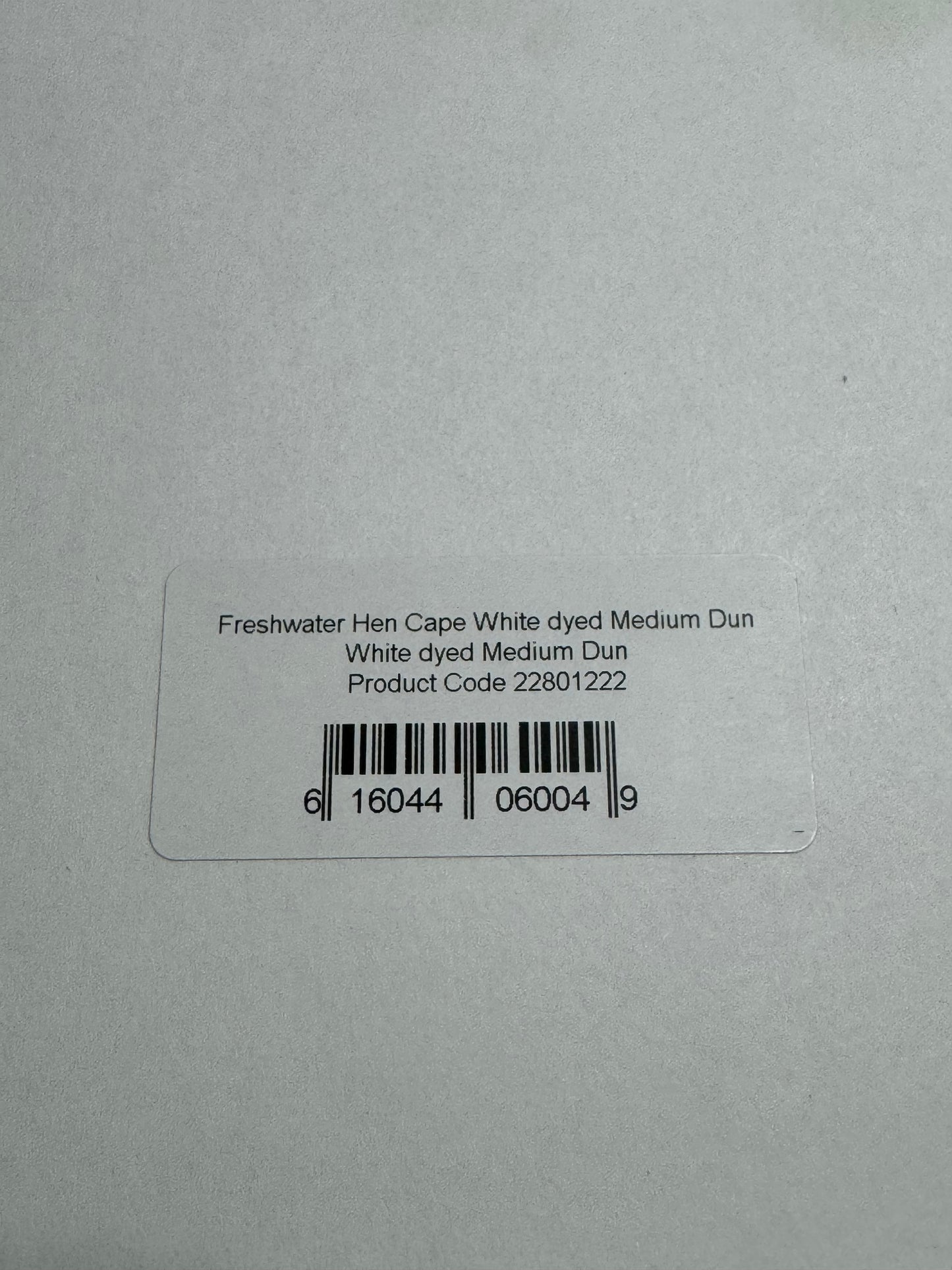 Whiting Farms Freshwater Streamer Hen Cape: White Dyed Dark Dun SH-E-138
