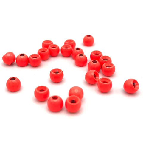 Hareline - Dazzle Brass Beads - Fluorescent Flame - 24 Pack