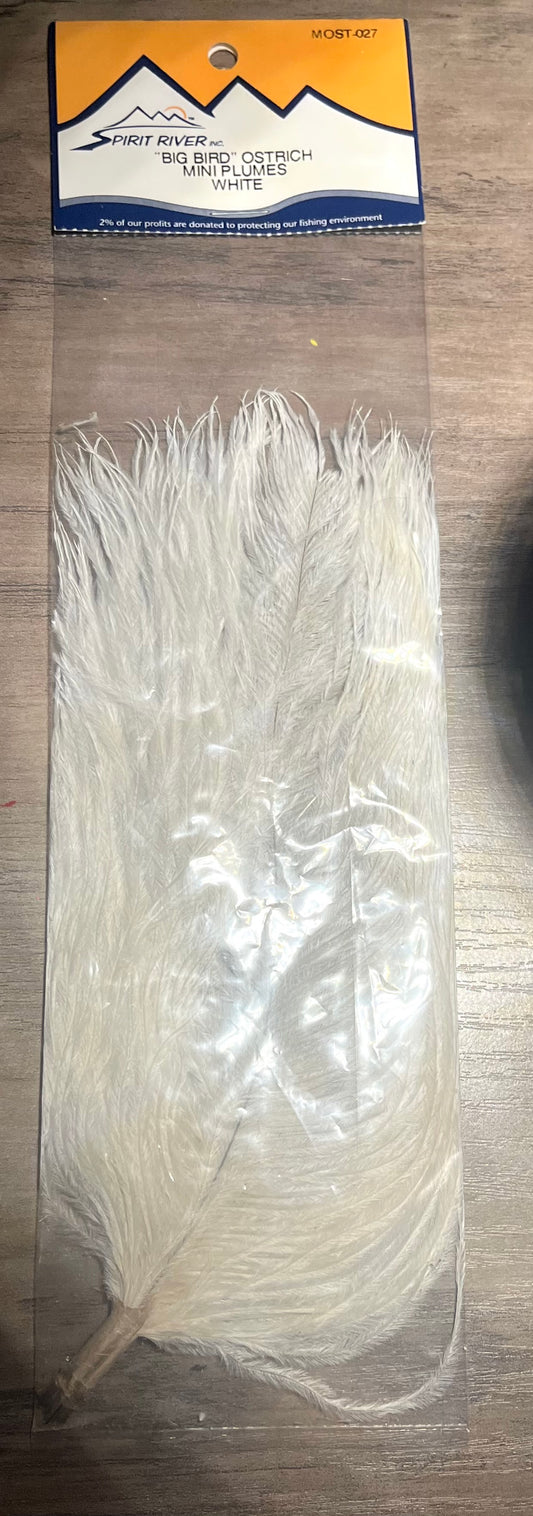 Spirit River - “Big Bird” Ostrich - Mini Plumes - White
