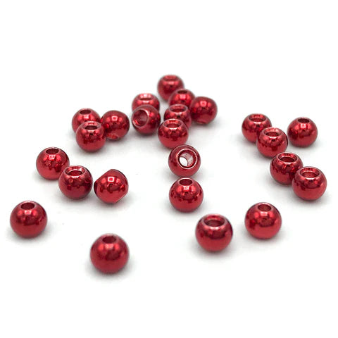 Hareline - Dazzle Brass Beads - Metallic Red - 24 Pack