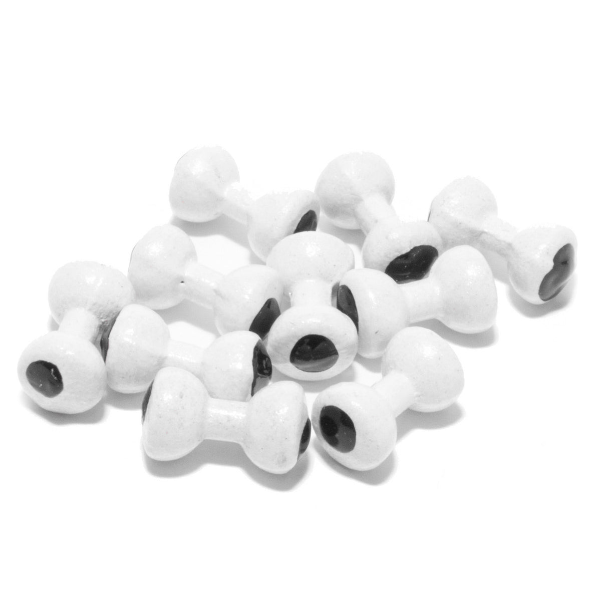 Wapsi - Painted Lead Dumbell Eyes - Pearl - 10 Pack