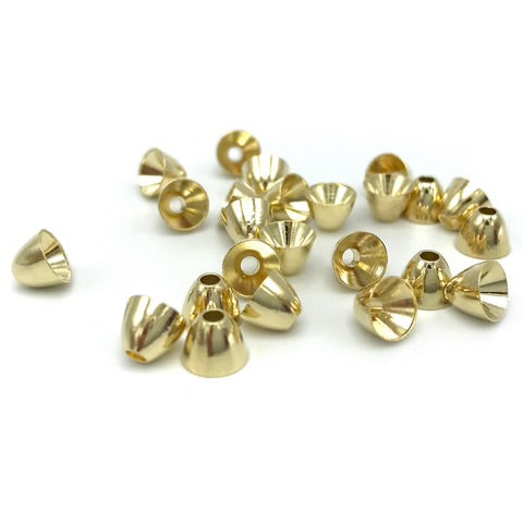 Hareline - Brass Cone Heads - Gold - 24 Pack