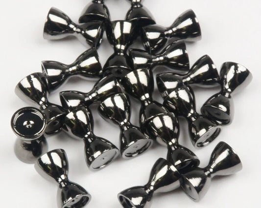 Hareline - Sunken Barbell Eyes - Black - 20 Pack