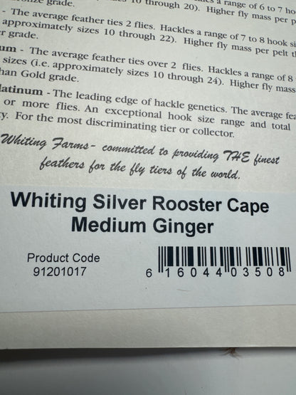 Whiting Farms SILVER Cape: Medium Ginger SH-E-053