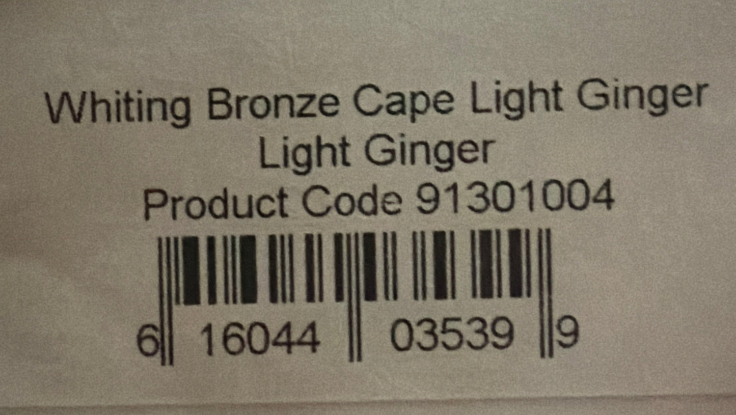 Whiting Farms Bronze Fly Tying Cape: Light Ginger 005