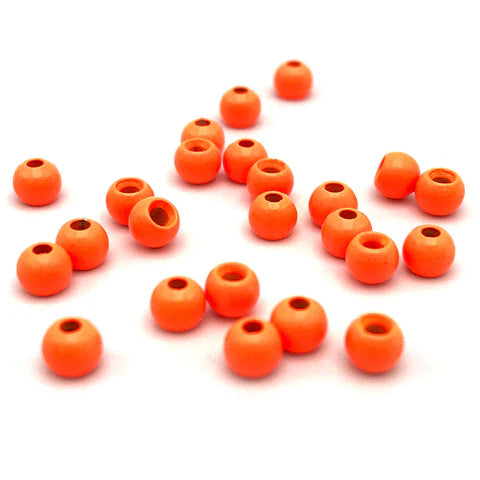 Hareline - Dazzle Brass Beads - Fluorescent Orange - 24 Pack