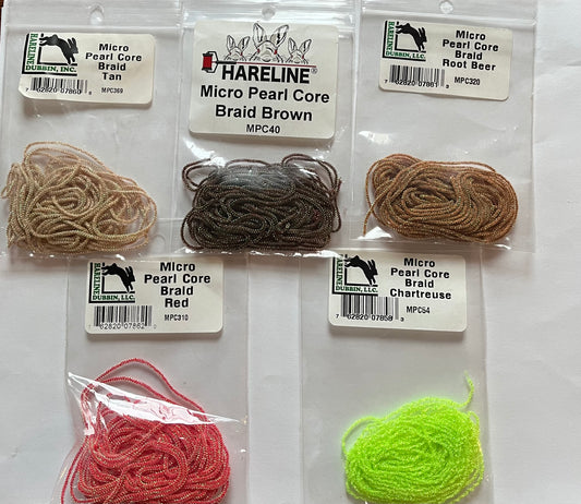 Hareline Dubbin - Micro Pearl Core Braid