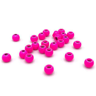 Hareline - Dazzle Brass Beads - Fluorescent Pink - 24 Pack