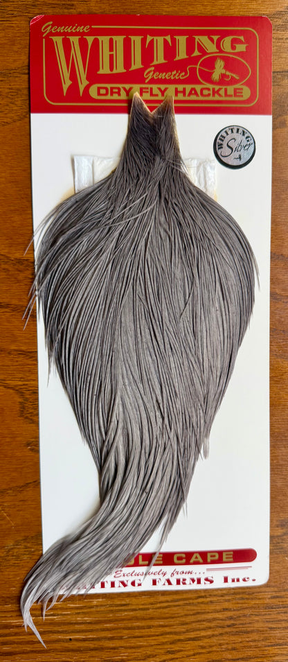 Whiting Farms Silver Grade Rooster Cape Medium Dyed Dun 770-SH-E-L