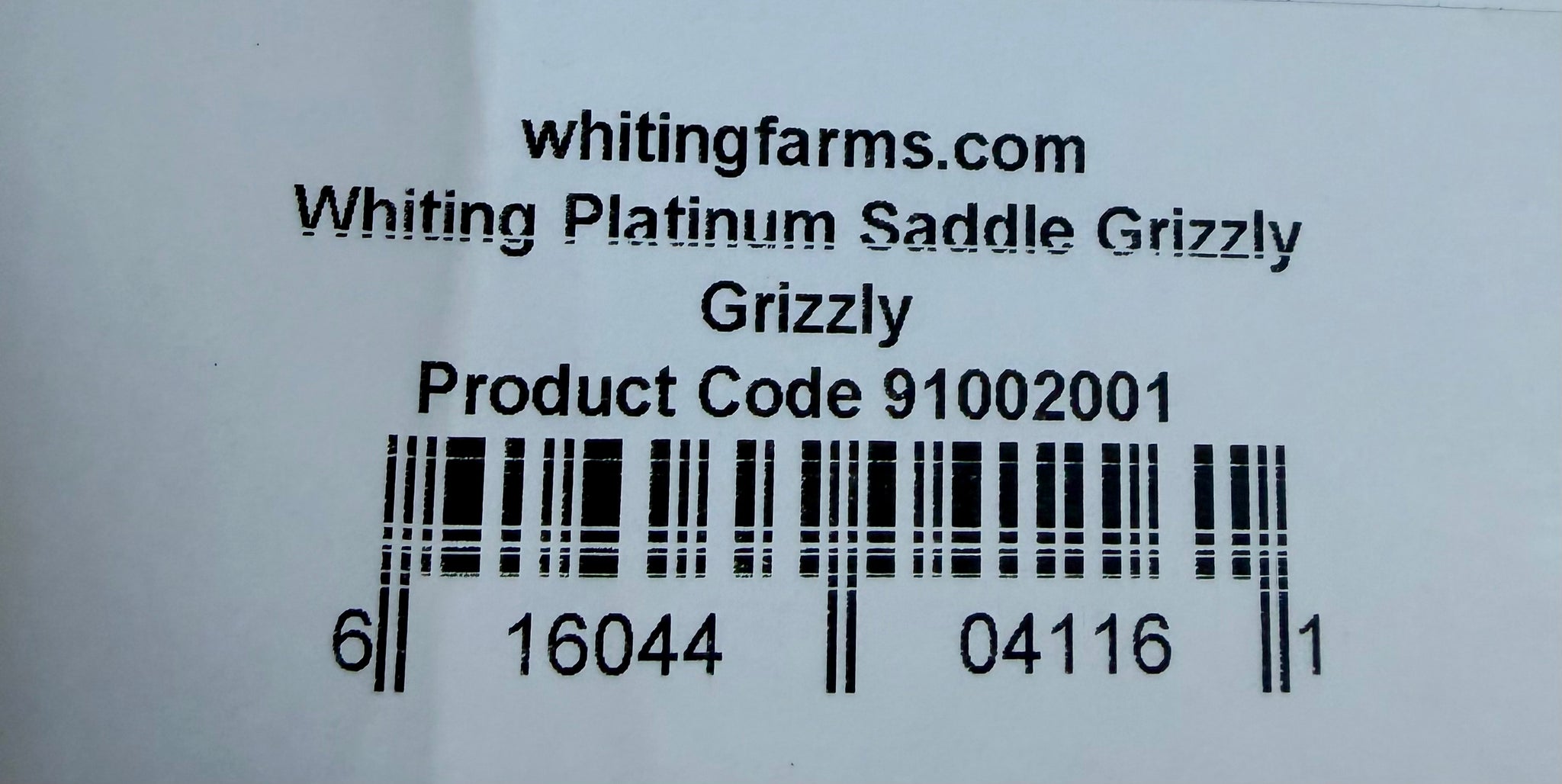 Whiting Farms Hackle PLATINUM Rooster Saddle Grizzly 792-SH-E-L