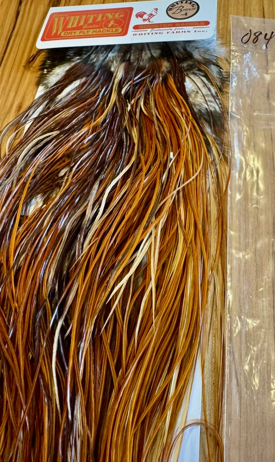 Whiting Farms BRONZE MIDGE Saddle Hackle:  BROWN 084