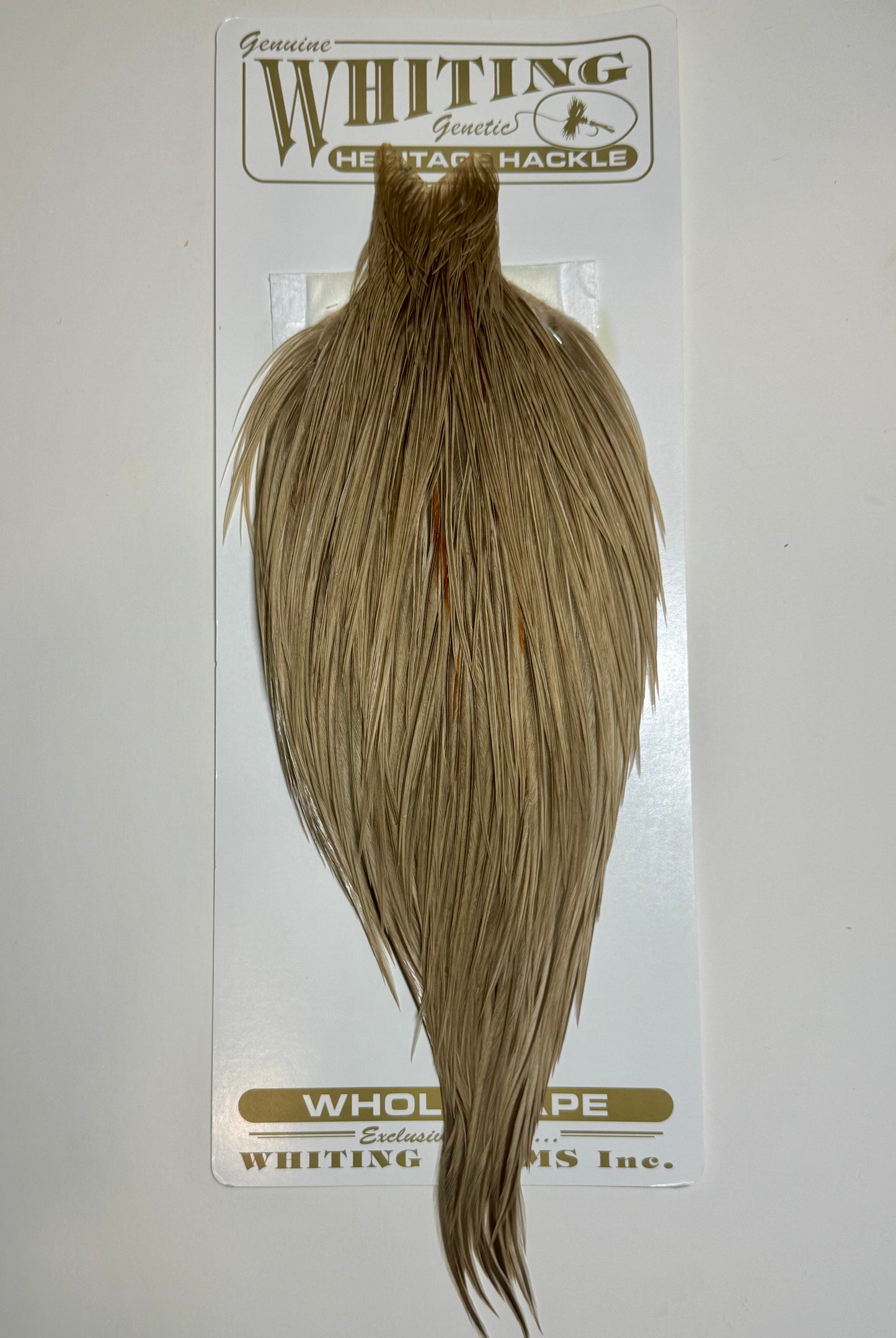 Whiting Farms Heritage Hackle Rooster Cape- Grade 2- Heritage Dun SH-E-073