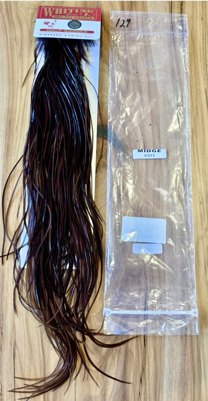 Whiting Farms Dry Fly Hackle SILVER Grade MIDGE 1/2 SADDLE DYED COACHMAN New 129