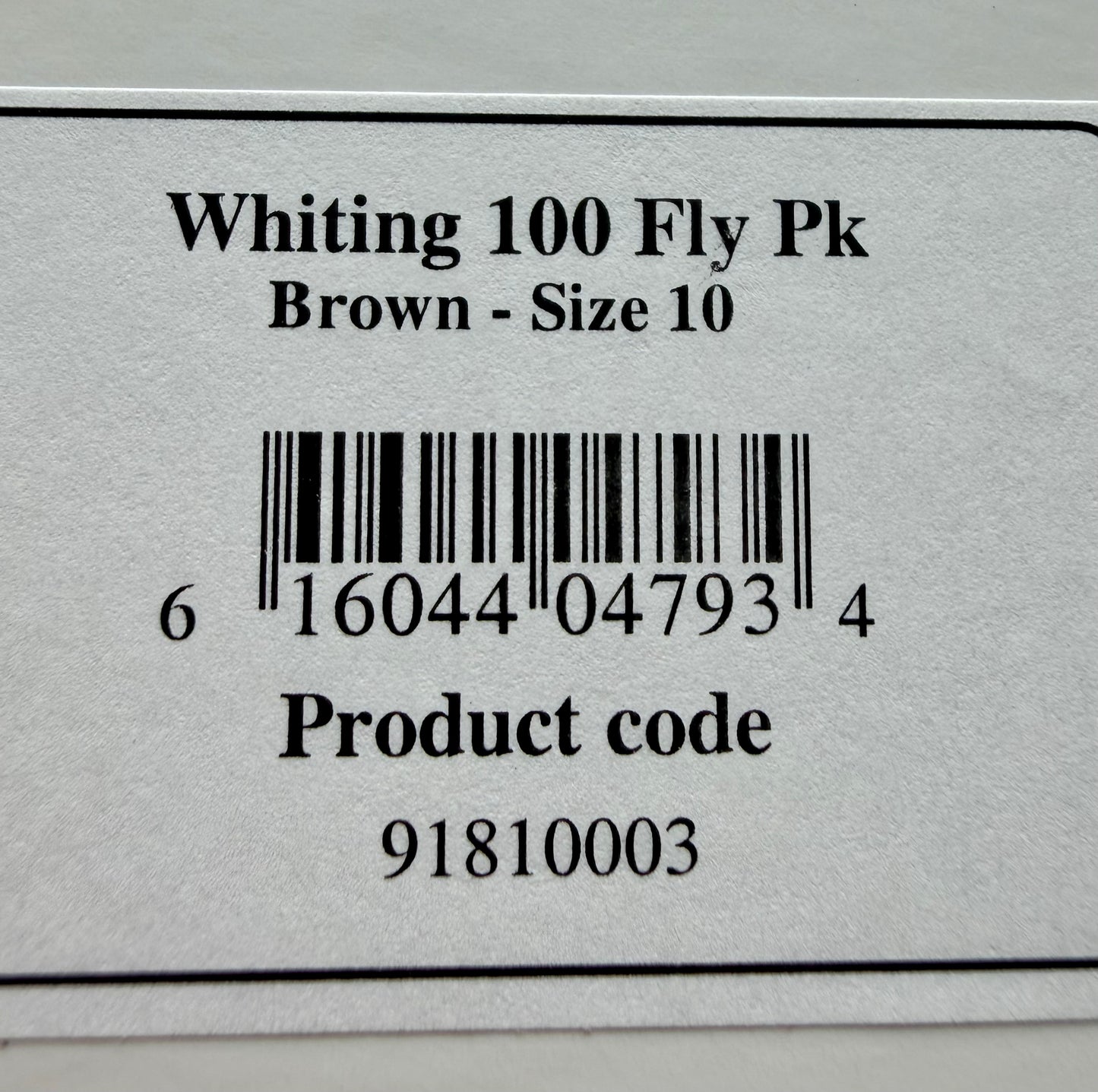 Whiting Dry Fly Hackle 100’s Size 10 Brown 491-SH-E-L