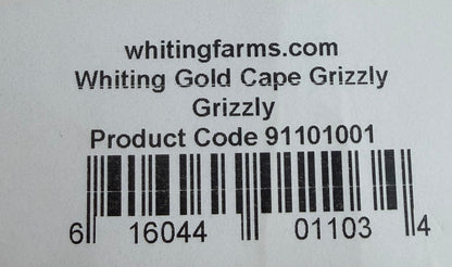 Whiting Gold Grade Rooster Cape Grizzly 772-SH-E-L