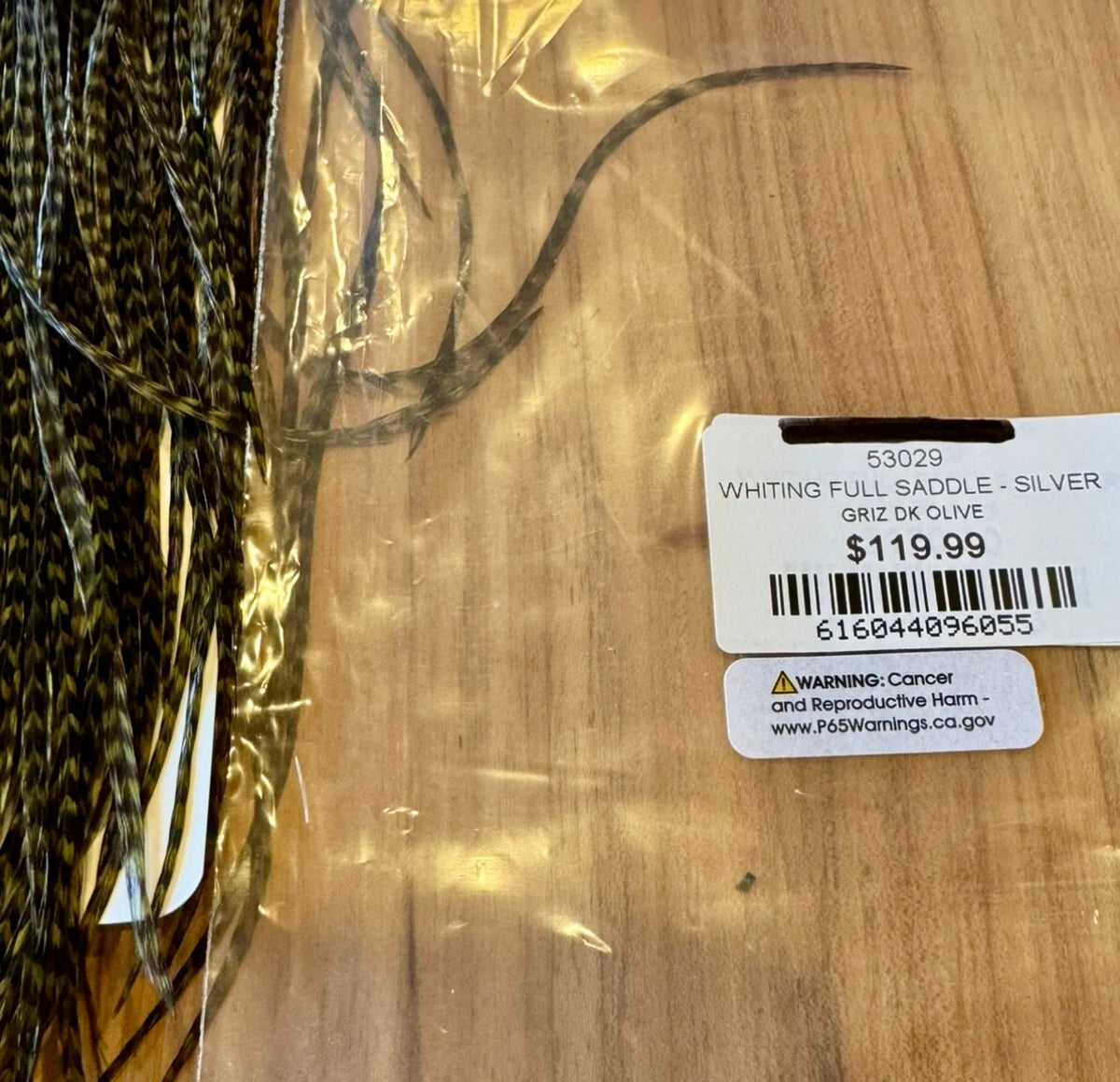 Whiting Farms SILVER Saddle Hackle: GRIZZLY DYED DARK OLIVE 089