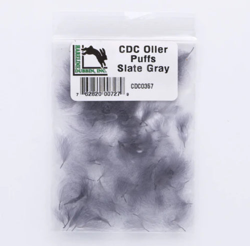 Hareline CDC Oiler Puffs: Slate Grey