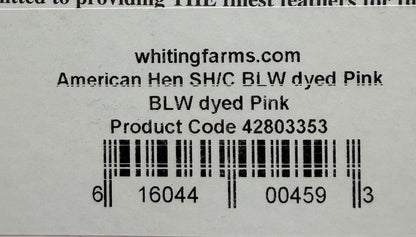 Whiting Hen Soft Hackle/Chickabou Black Laced White Dyed Pink 368-SH-E-L