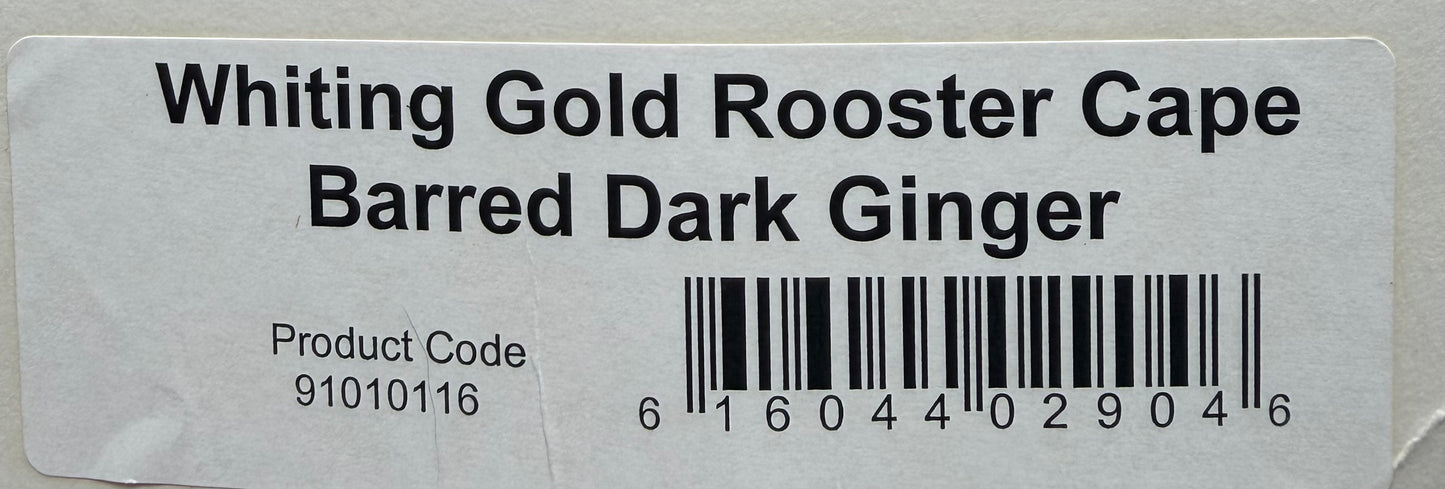 Whiting Gold Grade Rooster Cape Barred Dark Ginger 404-SH-E-L