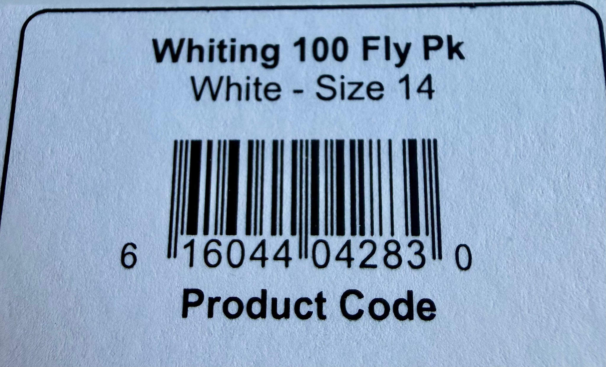 Whiting Dry Fly Hackle 100’s Size 14 White 823-SH-E-L