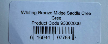 Whiting Farms Bronze Midge Rooster Saddle CREE 799-SH-E-L