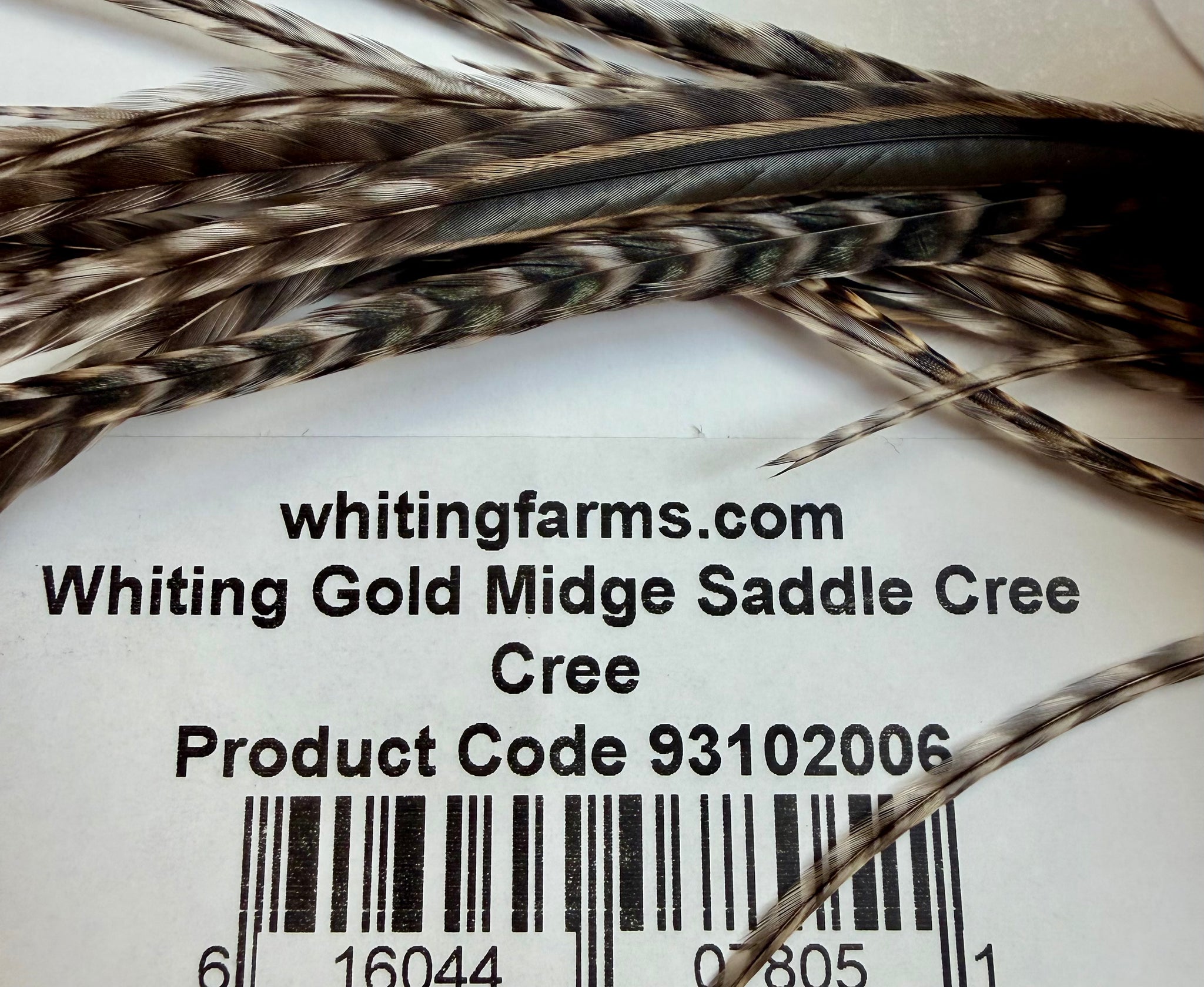 Whiting Farms Gold Midge Rooster Saddle CREE 807-SH-E-L