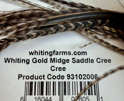 Whiting Farms Gold Midge Rooster Saddle CREE 807-SH-E-L
